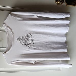 Sudio Works Long-Sleeved Holiday Tee Size L Color White/Silver